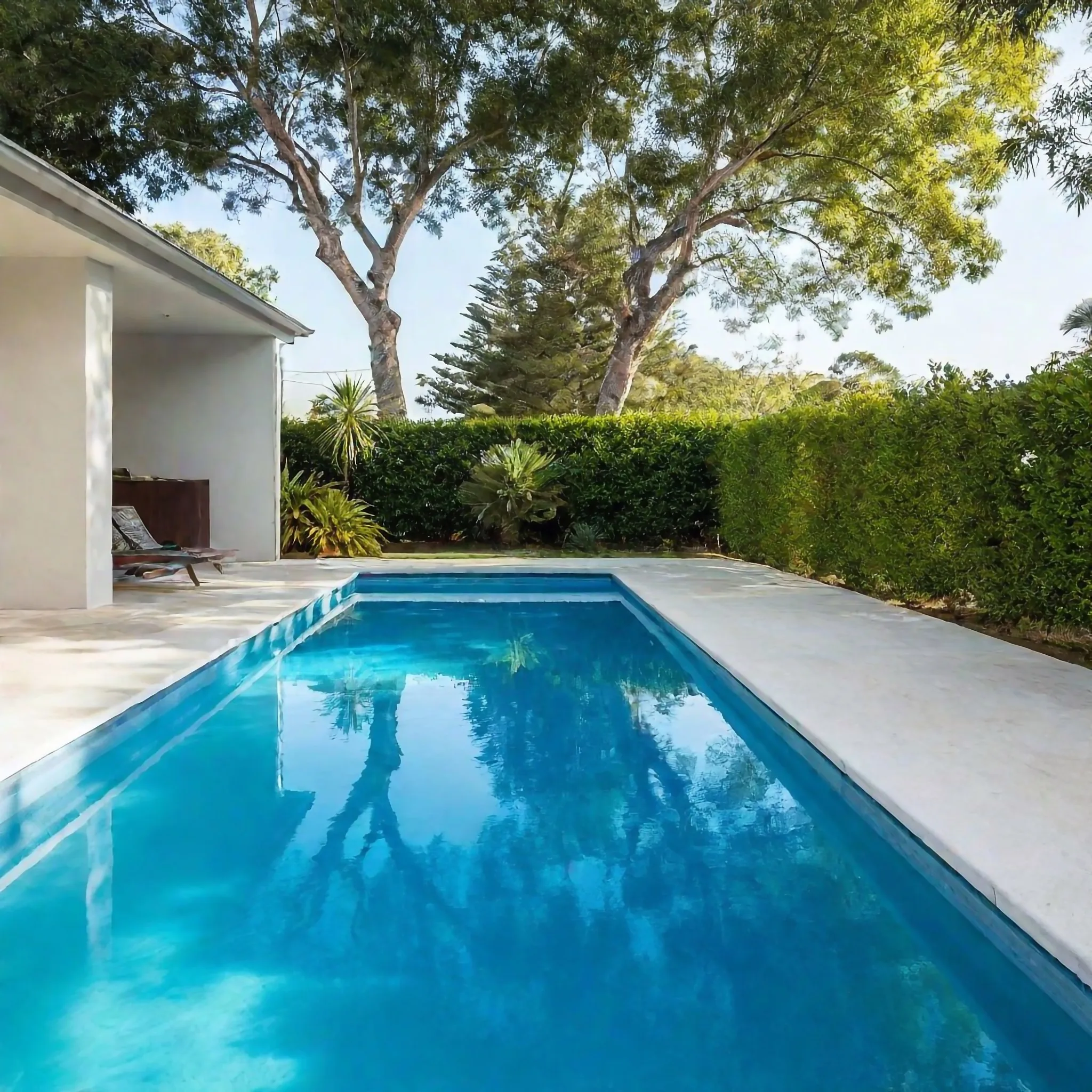 Newly poured concrete pool surround